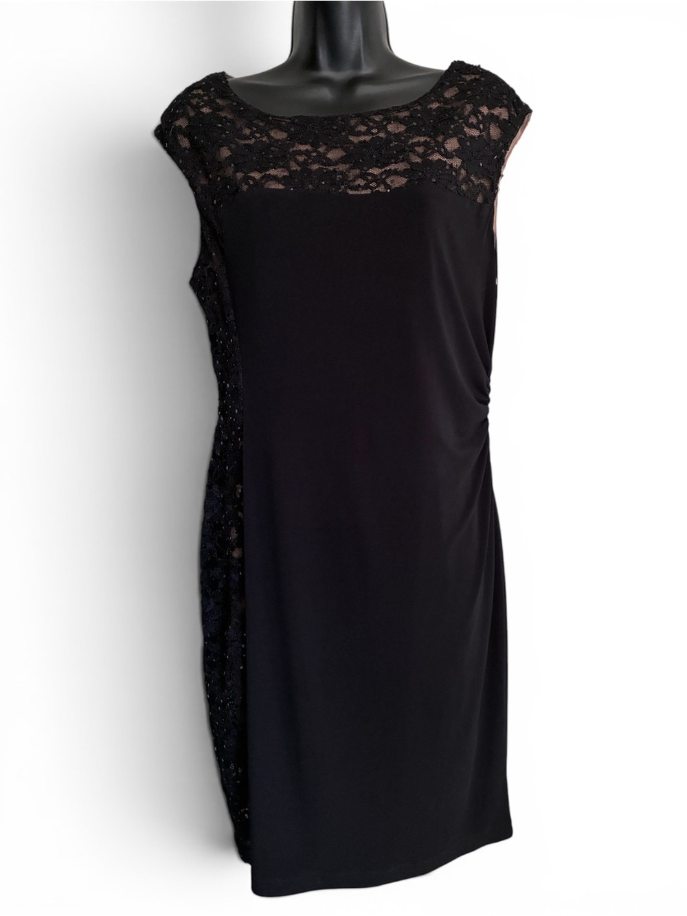 Vintage Y2k Whimsigoth Sleeveless Little Black Dress Cocktail Lace Midi Sz 12P